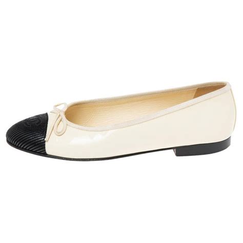 chanel cream and black flats|chanel flats price.